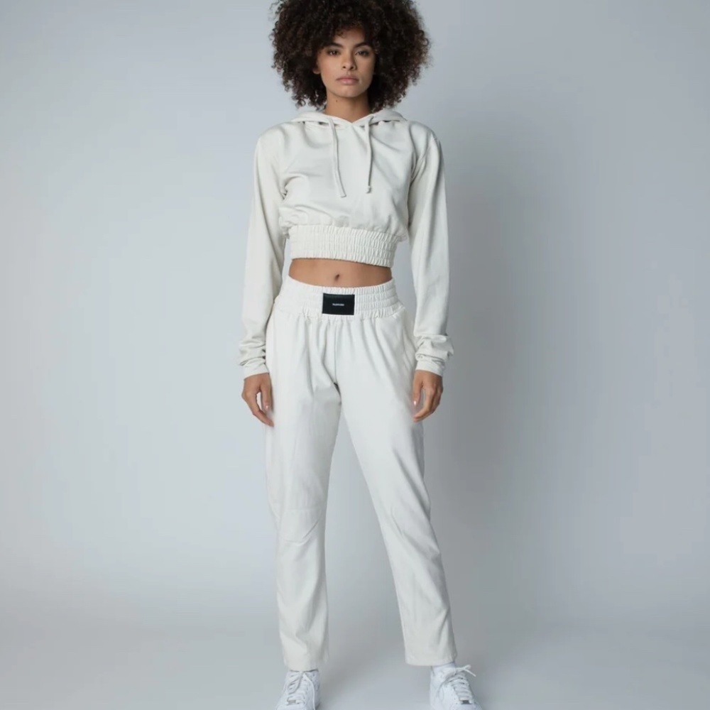 Talentless cropped WOMENS BOXING HOODIE in white size small